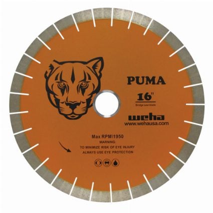 Weha Puma 16" x 25mm Diamond Bridge Saw Blade for Granite, Quartz and Engineered Stone